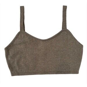 GENTLE HERD Cashmere Cropped Tank Casual Delicate Tan Lightweight Luxury Coastal